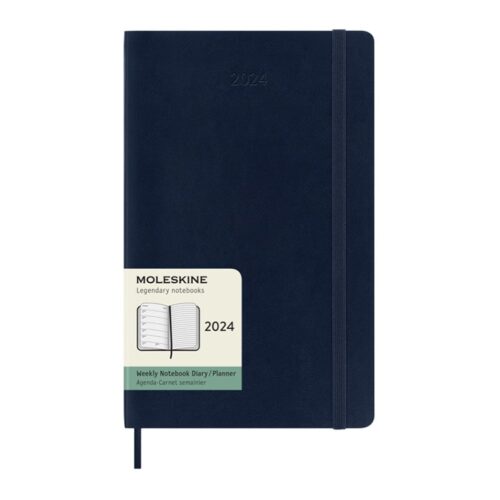 Moleskine agenda 12 Maanden 2024 large softcover sapphire blue