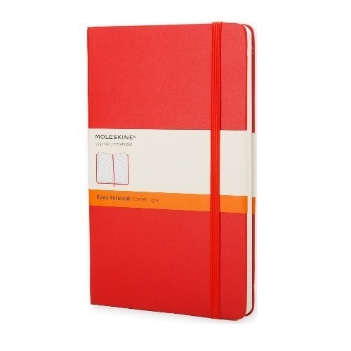 Large Notebook Red Hardcover Gelinieerd | Moleskine-0