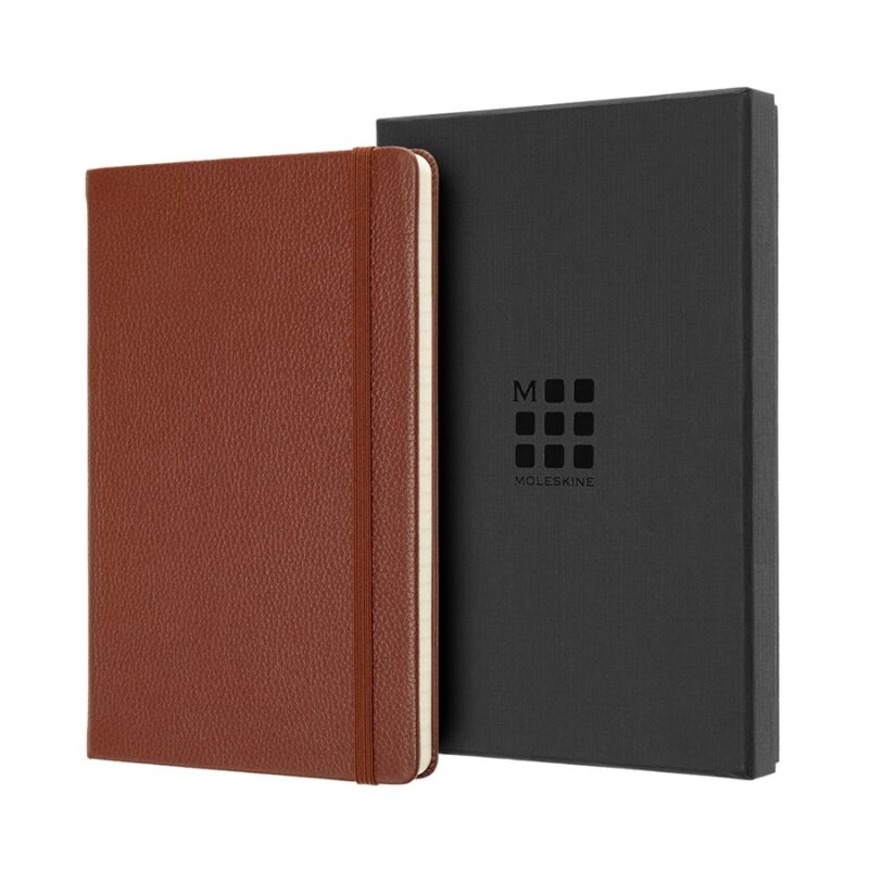 Large Notebook Sienna Brown Leather Hardcover Ruled | Moleskine Limited Collection-722