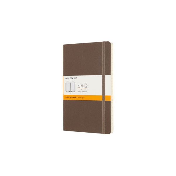 Large Notebook Earth Brown Softcover Gelinieerd | Moleskine-0