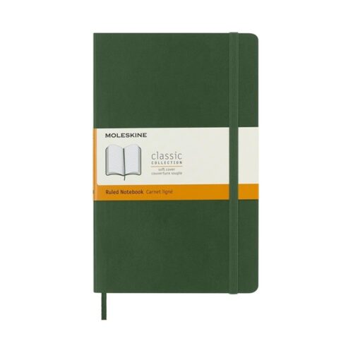 Large Moleskine notitieboekje. Gelineerde layout met een softsover